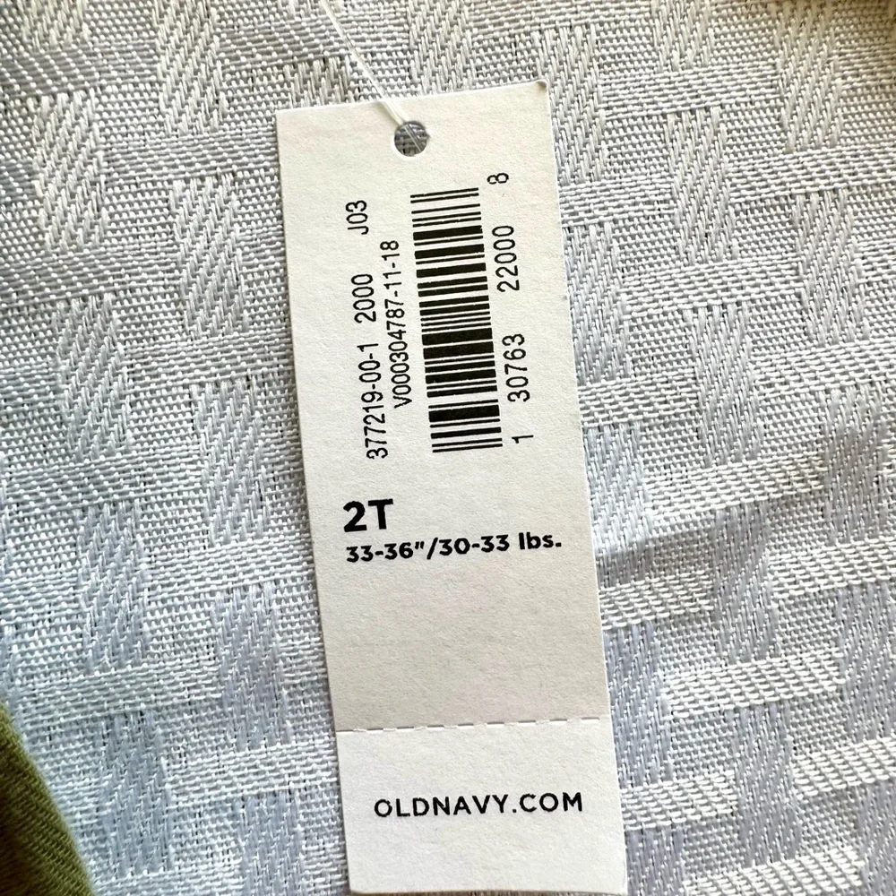 Old Navy Toddler Green Long‎ Sleeve Shirt Dress 2T New With Tags